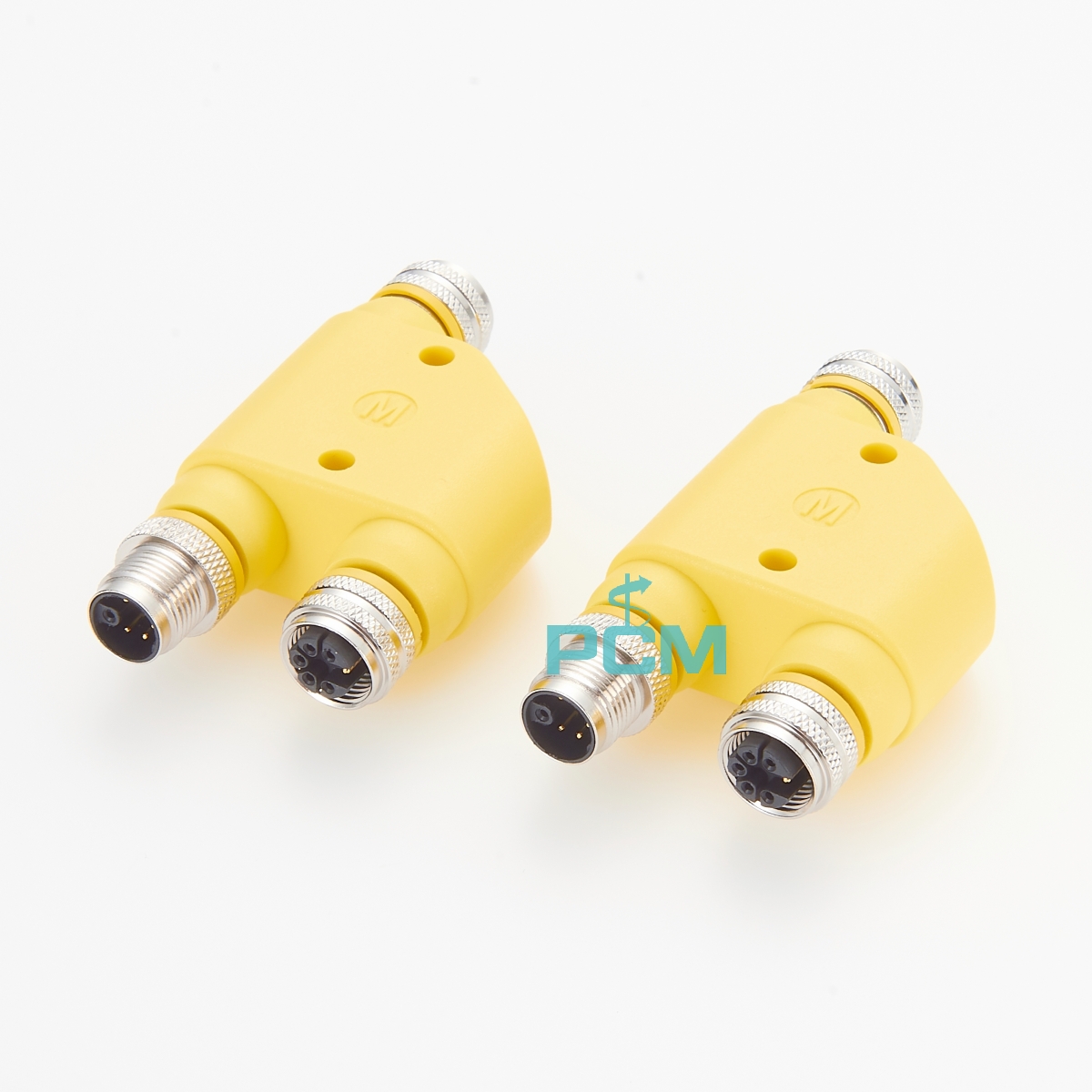 M12 Power Cable M-code 2-Way Splitter h-junction